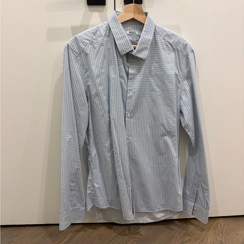 Kenzo Blue and White Striped Casual Shirt